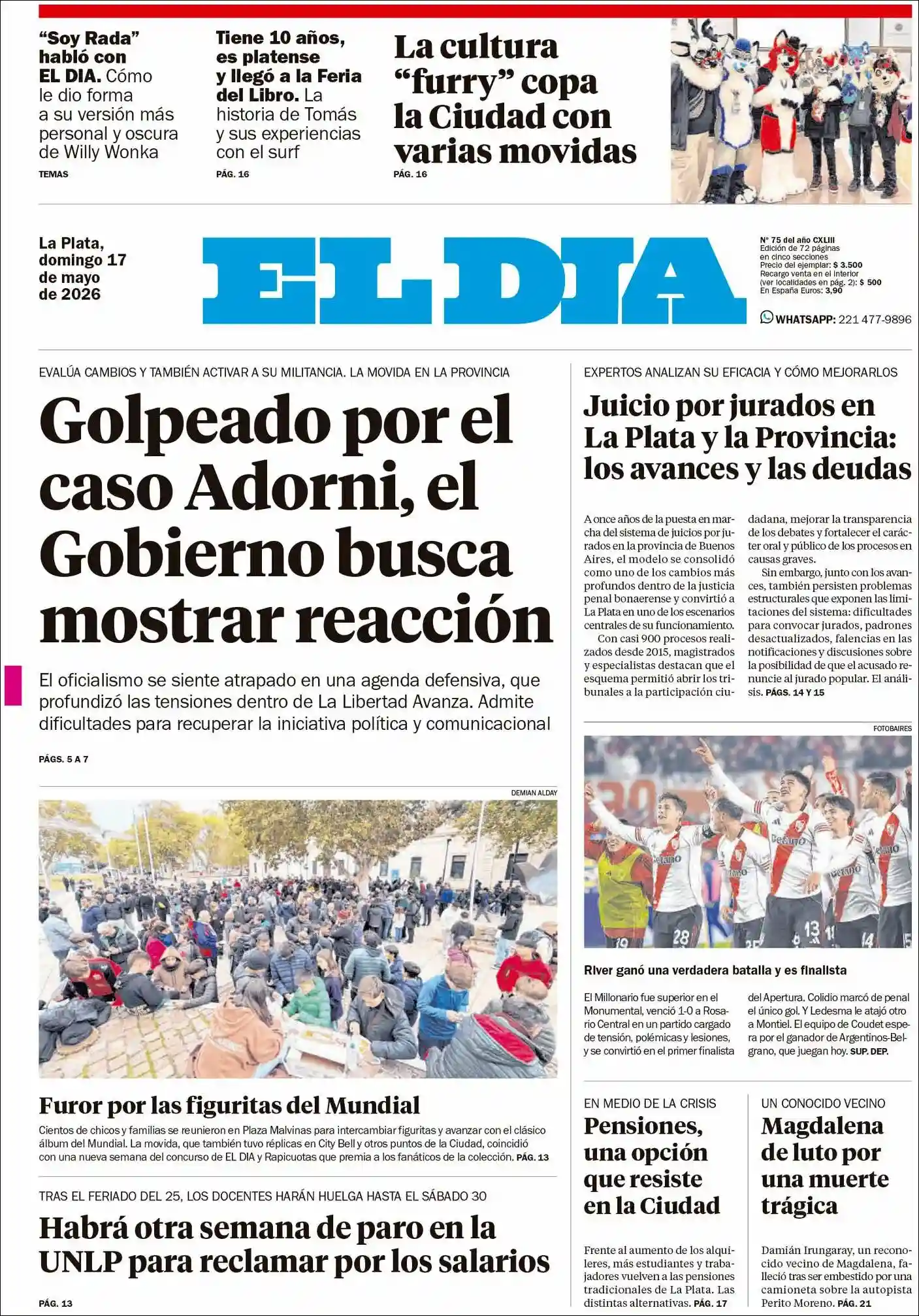 Estudios Max | DB RADIO - Tapa del diario El Dia