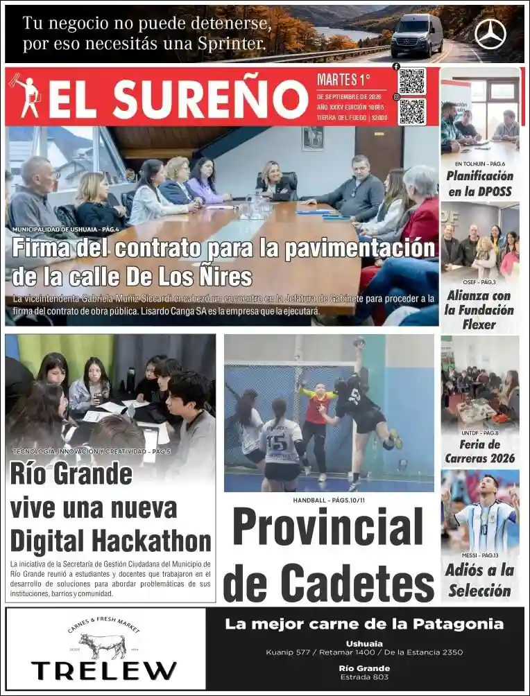 Estudios Max | DB RADIO - Tapa del diario El Sureño