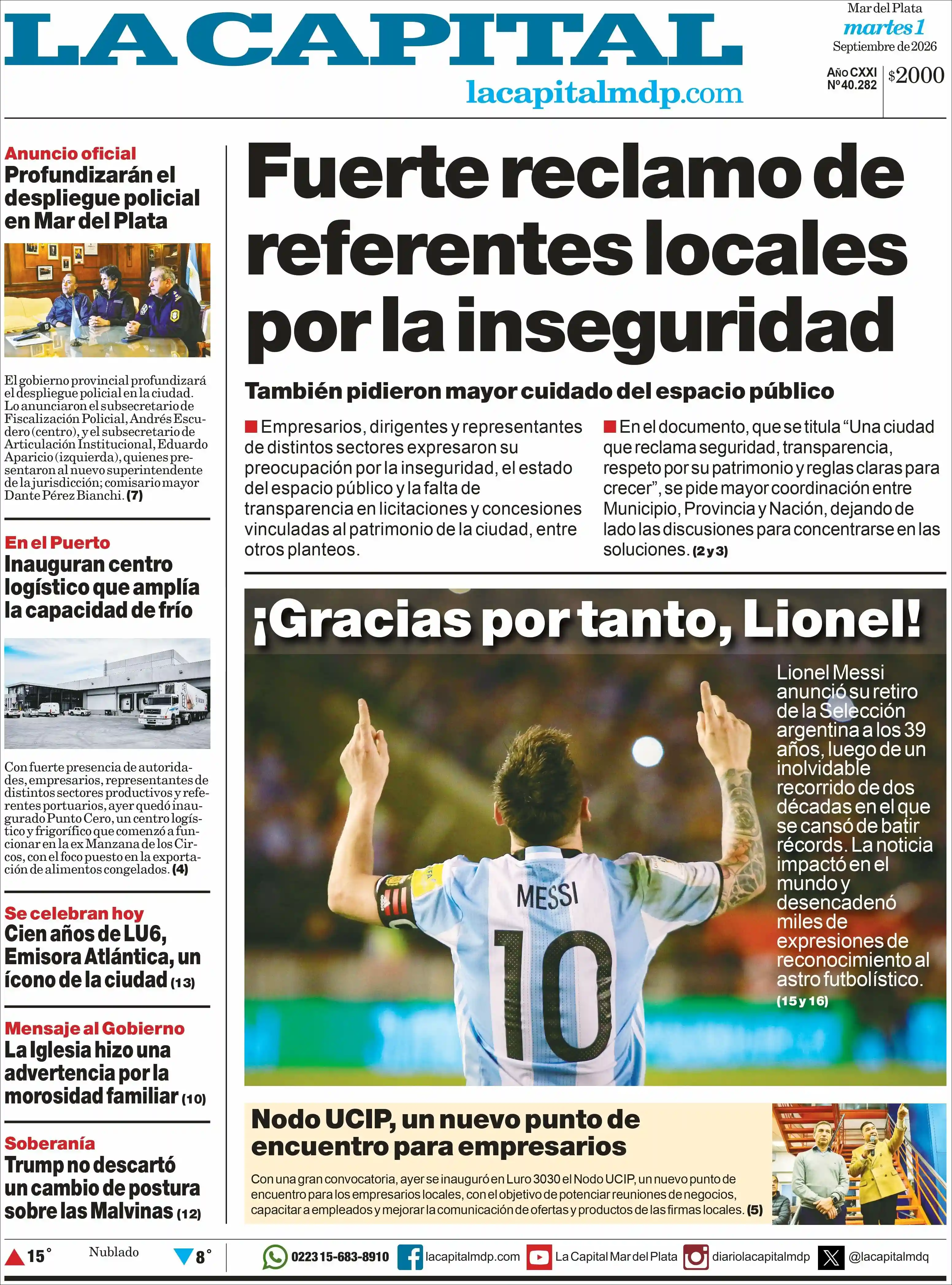 Estudios Max | DB RADIO - Tapa del diario La Capital